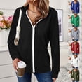 thumbnail image 1 of Fjofpr Zip Sweatshirts for Women with Hood Zip Up Hoodies for Women Fall Cute Jacket Oversized Casual Sweatshirts with Pocket Army Green L, 1 of 7