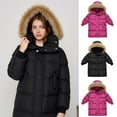 thumbnail image 1 of Fjofpr girls winter jacket Children's Winter Solid Color Casual Sports Warm And Thick Hooded Jackett Medium Length Top For Kids, 1 of 5