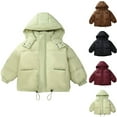thumbnail image 1 of Fjofpr girls winter jacket Children's Winter Solid-color Warm Hooded Stylish Winter Velvet Coat, 1 of 3