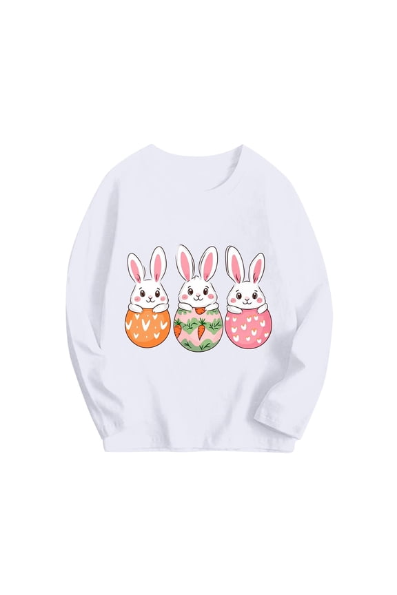 infant Clothes Children's Easter Mid Sized Children's Casual Comfortable Long Sleeved T-shirt Top Bottom Shirt
