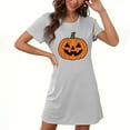 thumbnail image 1 of Fjofpr Womens Sleepwear Dress Halloween Women's Large Size Short Nightdress With Chest Print Round Neck And Short Sleeves Gray L, 1 of 3