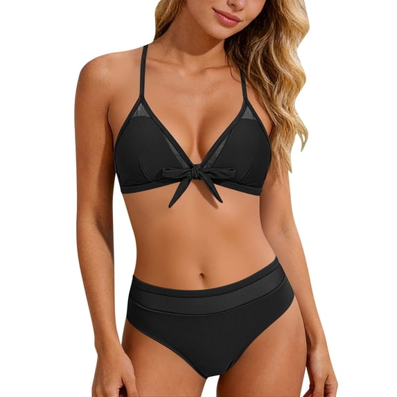 Fjofpr womens swimming suits 2 piece set Women's 2025 Spring Fashion Conservative Solid Color Skirt Style Split Joint Swimsuit Set