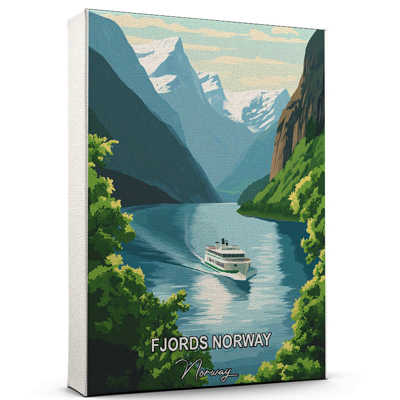 Fjords Norway Travel Canvas Wall Art - Norway Canvas - Travel-Inspired ...