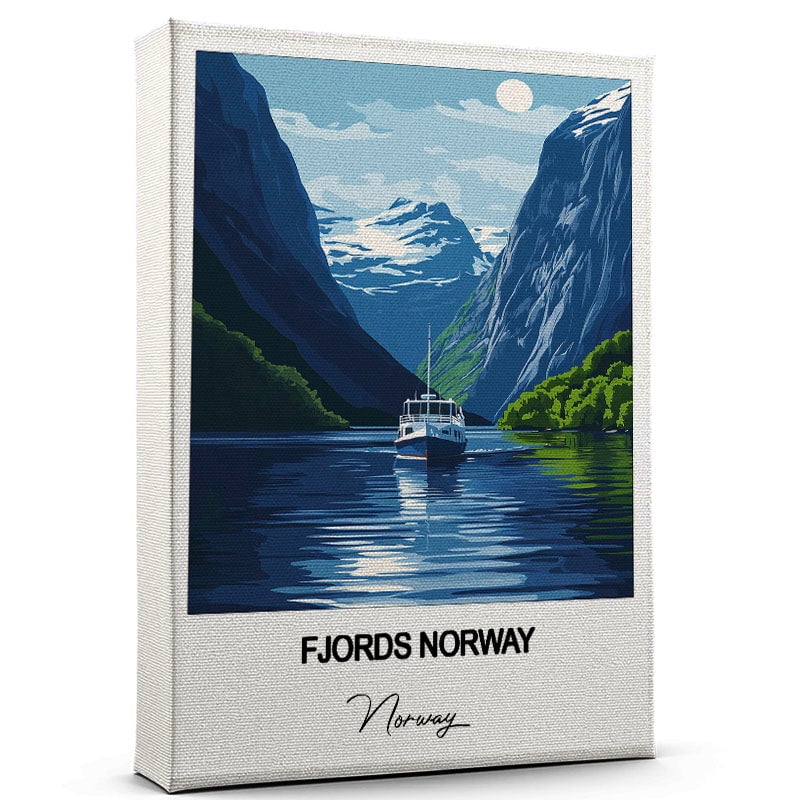 Fjords Norway Travel Scenic Canvas Wall Art -Norway Canvas - Nature ...