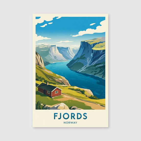 The Fjords Travel Print Canvas The Fjords Norway Home decor The Fjords Art Print Canvas Norwegian Mountains Room Print Canvas For Scandinavian Mountains Canvas Art,-1WN2817