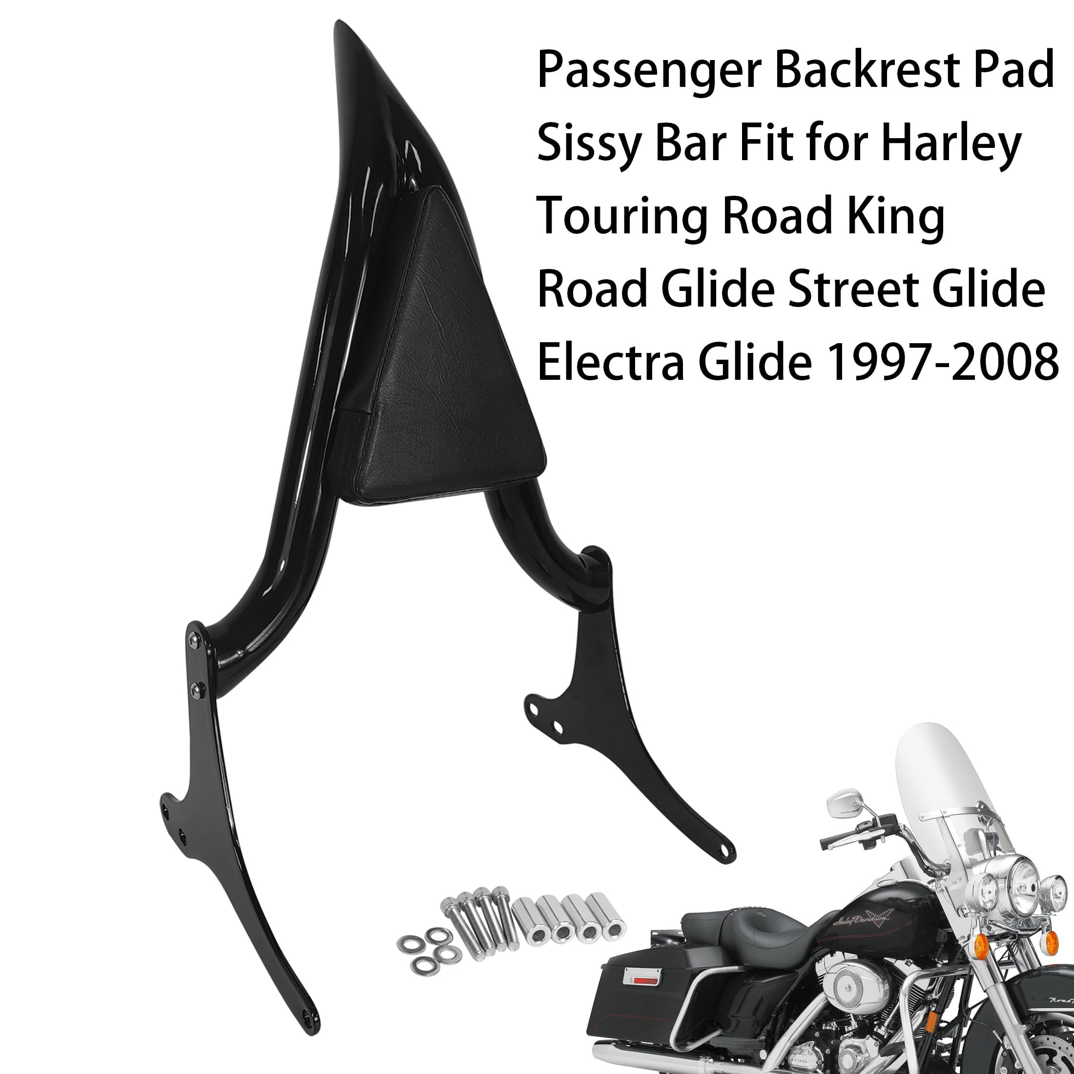 New Generation] Black Sissy Bar, Detachable Passenger Backrest Rear