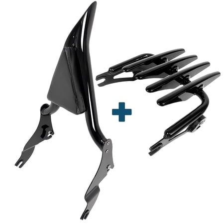 Fjpacemt Backrest Sissy Bar Luggage Rack for Motorcycle Harley Road King Street Glide Touring 09-24