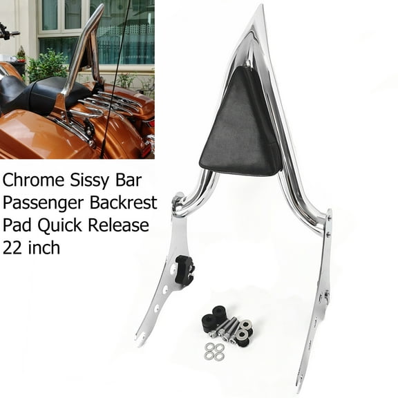 Fjpacemt Chrome Sissy Bar Detachable Backrest for 2018-24 Motorcycle Harley Low Rider S Sport Glide