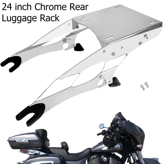 Fjpacemt Detachable Chrome Luggage Rack for Motorcycle Indian Chieftain Roadmaster Pursuit 2014-2024