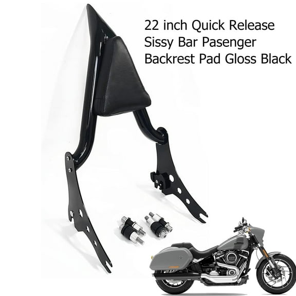Fjpacemt Detachable Sissy Bar Backrest Pad for Motorcycle Harley Low Rider S Sport Glide FXLRS 18-24