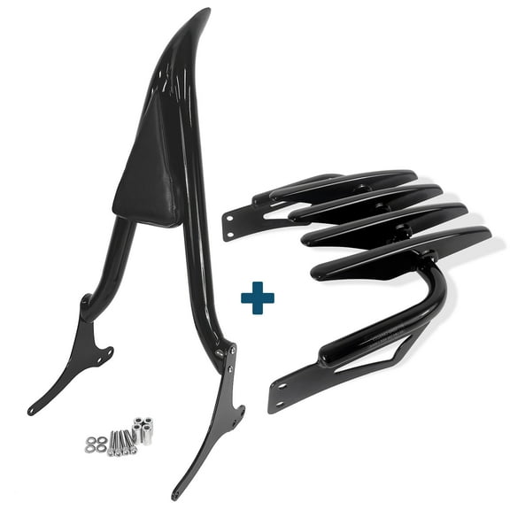 Fjpacemt Luggage Rack Sissy Bar Backrest for 97-08 Motorcycle Harley Touring Road King Electra Glide