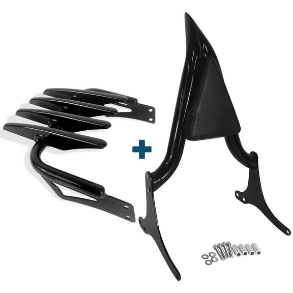 Fjpacemt Sissy Bar Backrest Luggage Rack for 97-08 Motorcycle Harley Touring Road King Street Glide