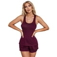 thumbnail image 1 of Fjuchai 2PCS Womens Tank Casual Pajamas Outfit Solid Colour Soft Sleepwea Loungewear Set S-XL, 1 of 9