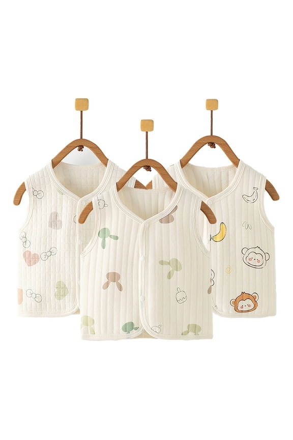 3M-2Y Newborn Baby Warm Vest Boys Girls Thin Cotton Waistcoat Kids Toddler Fall Winter Sleeveless Jacket