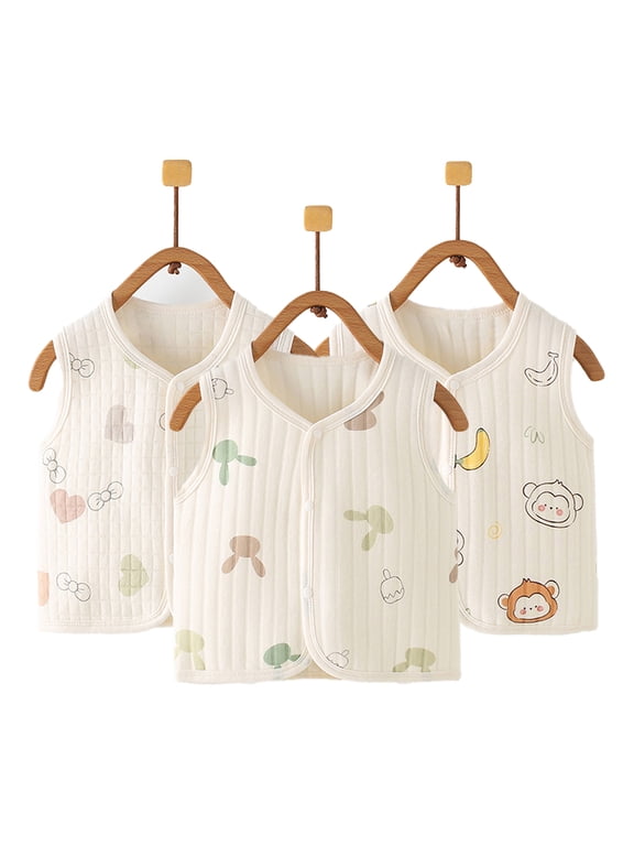 3M-2Y Newborn Baby Warm Vest Boys Girls Thin Cotton Waistcoat Kids Toddler Fall Winter Sleeveless Jacket
