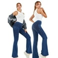thumbnail image 1 of Fjuchai High Waisted Flare Jeans Pants for Women Bell Bottom Jeans Wide Leg Pants High Waisted Leggings Denim Pants S-XXL, 1 of 9