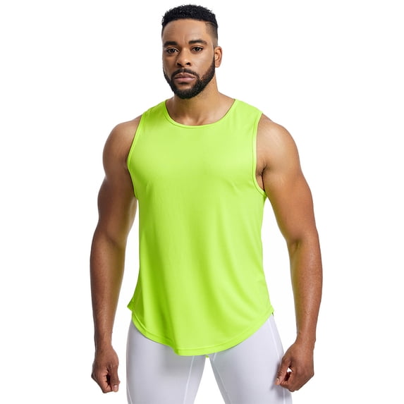 Fjuchai Men's Mesh Active Tank Top Workout Training T Shirts Loose Running Sleeveless Tee Tops L-3XL