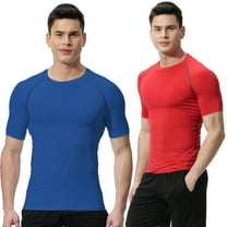 Fjuchai Men's Short Sleeve T-Shirt Dry Fit Active Crew Neck T Shirt Athletic Plus Size Tee Undershirt Tops S-3XL)