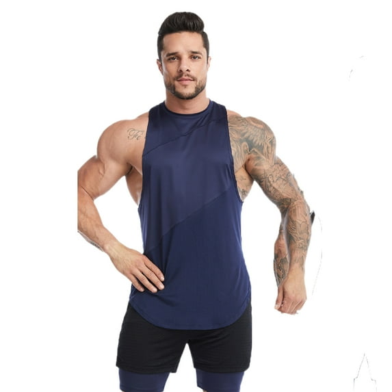 Fjuchai Men's Sports Vest loose Tank Top Sports Sleeveless Quick Drying Undershirt Basketball Vest Plus Size Athletic Shirt S-3XL