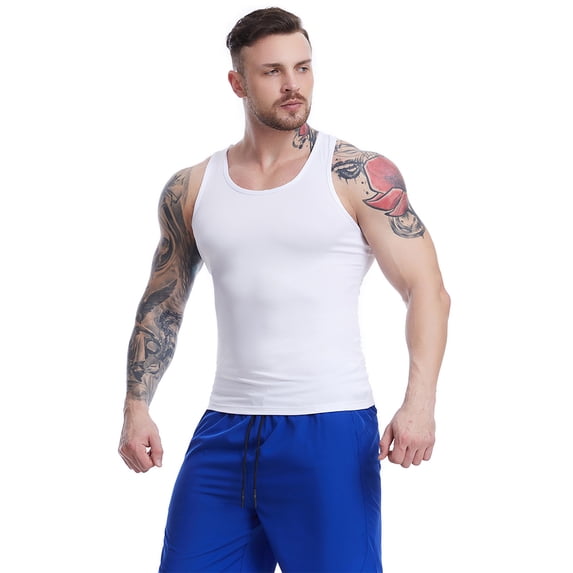 Fjuchai Men's Tank Top Athleticvest Tops Sports Quick Drying Sleeveless T-Shirts Undershirt S-3XL