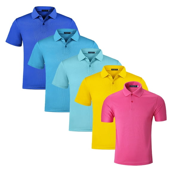 Fjuchai Men's Women's Short Sleeve T-Shirts lapel Tops Active Athletic Tees Casual Summer Solid Color T Shirt,Size S-4XL