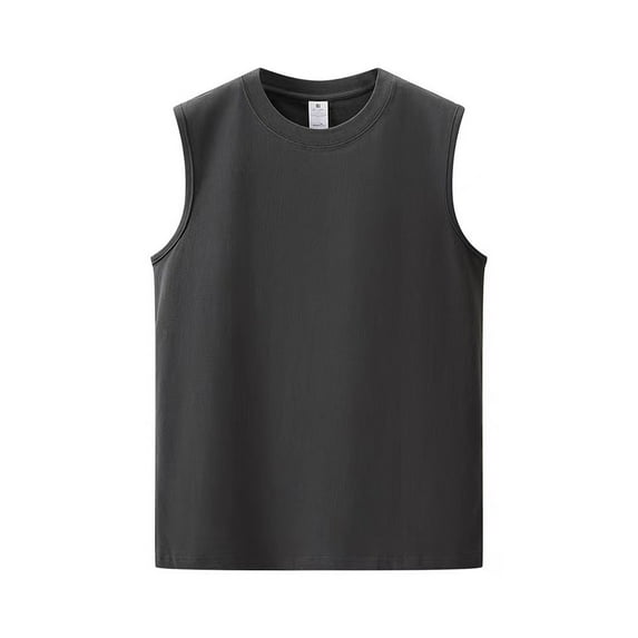 Fjuchai Men's Workout Tank Tops Women's Sleeveless Shirts Unisex Summer Cotton Crew Neck Loose T Shirts S-4XL