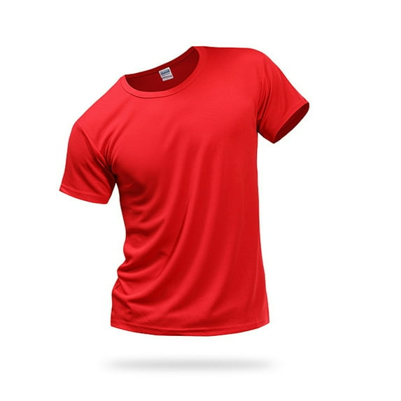 Fjuchai Men's Women's Summer T Shirts Tee Round Neck Active Athletic Tees Casual Summer Solid Color Sports Short Sleeve T Shirt,Size S-4XL