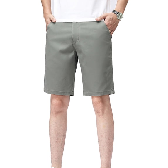 Fjuchai Mens Casual Shorts Summer Sweat Pants Beach Shorts Solid Color Washed Cotton Five Quarter Casual Pants