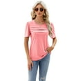 thumbnail image 1 of Fjuchai T-Shirts Tees for Women Loose Teens U-Neck Tops Cute Casual Shirts Breathable Cotton Versatile S-XXL, 1 of 8