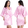 thumbnail image 1 of Fjuchai Women's Silk Satin Robes Silky Night-Robe Short Bathrobe Sleepwear Short Robe Solid Color Pjs S-XXL, 1 of 9