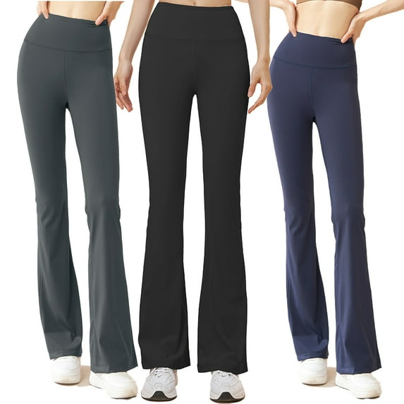 Fjuchai Women Yoga Pants High Waist Jogging Sweat Pants Stretch Flared Leggings S-XXL