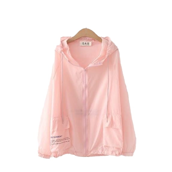 Fjuchai Women's Long Sleeve Summer Cardigan V Neck Button Full Zip Hoodie Jacket Clothing Shirts Outdoor with Pockets M-3XL