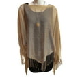 thumbnail image 1 of Fjuchai Women's Poncho Cape Hollow out Bikini Blouse Cloak Long Sleeve Beach Fringe Hem Crochet Beach Cover Ups Tops Poncho Cape for Women's, 1 of 9