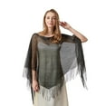 thumbnail image 1 of Fjuchai Women's Poncho Cape Hollow out Bikini Blouse Cloak Long Sleeve Beach Fringe Hem Crochet Beach Cover Ups Tops Poncho Cape for Women's, 1 of 9