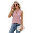 thumbnail image 1 of Fjuchai Women's Summer Sleeveless Tank Cotton Summer Front Tie Tops Fashion Tunic Tees Vests for Women S-XXL, 1 of 8