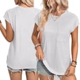 thumbnail image 1 of Fjuchai Women's Tops Short Sleeve T-Shirt Tees Round Neck Casual Loose Spring Summer Loose Female T-Shirts S-XXL, 1 of 9
