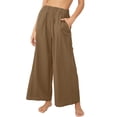 thumbnail image 1 of Fjuchai Women's Wide Leg Pants Loose Solid Color Trousers High Waisted Spring Summer Casual Pants for Women S-XXXL, 1 of 9