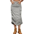 thumbnail image 1 of Fjuchai Womens Casual Denim Skirt Spring Summer Solid Colour Stretch Jean Skirts S-2XL, 1 of 10