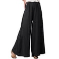 thumbnail image 1 of Fjuchai Womens Cotton Linen Wide-Leg Pants Spring Summer Drawstring Casual Long Trousers for Female S-5XL, 1 of 7
