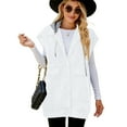 thumbnail image 1 of Fjuchai Women's Summer Denim Vest Mid Long Jeans Waistcoat Hooded Sleeveless Jackets Buttoned Tank Tops Womens Washed Cowboy Vest Outwear XS-XL, 1 of 10