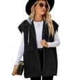 thumbnail image 1 of Fjuchai Womens Denim Vest Jacket Summer Sleeveless Detachable Hooded Denim Waistcoat XS-XL, 1 of 10