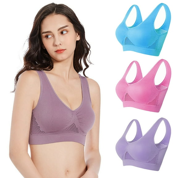 Fjuchai Womens Plus Size Bra Comfort Tank Yoga Bra Female Sports Underwear S-7XL