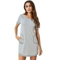thumbnail image 1 of Fjuchai Womens Sleepwear Short Sleeve Nightgown Soft Sleepshirt Nightshirt Scoopneck Casual Loungewear Pajamas S-XXL, 1 of 9