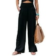 thumbnail image 1 of Fjuchai Womens Wide Leg Pants Female Summer Cotton Linen Solid Color Casual Trousers S-3XL, 1 of 9