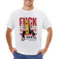 thumbnail image 1 of Fk With Skateboarder Men’s T-Shirt 100% Cotton Casual Short Sleeve Tops Gift Tee White L, 1 of 5