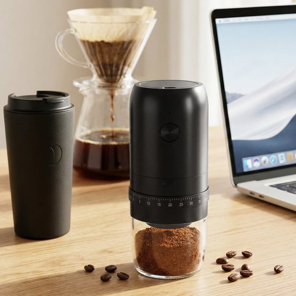 FkszlL Electric Burr Coffee Bean Grinder with 40 Adjustable Setting Cordless Mini Coffee Grinder with Conical Ceramic Burr Ideal for Home Travel Camping and Office