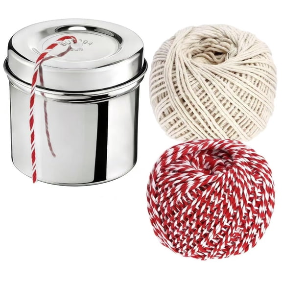Fkszll 2 Pcs Cotton String Balls Cooking Strings Garden Twine Kitchen Butchers Twine for Meat Tying Baking Roasting DIY Project Craft Art,Rice white+red white