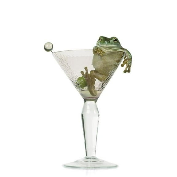 Fl6423 Natural Moments Photography; Drunken Frog In Empty Martini Glass Poster Print