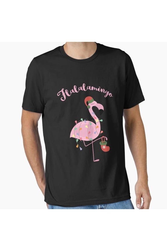 Fla La La Mingo Christmas Flamingo Essential Festive Bird Apparel Unisex T-Shirt, up to Size 5XL