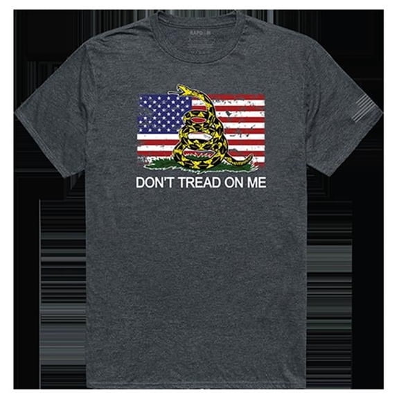 Flag 2 with Gadsden Tactical Graphic T-shirt, Heather Charcoal - Small